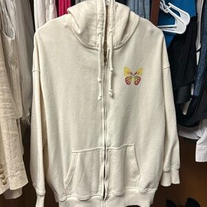 American Eagle Cream Zip-Up 🦋🌸🍦